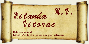 Milanka Vitorac vizit kartica